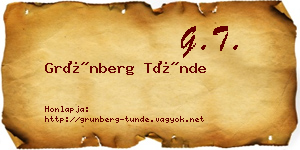 Grünberg Tünde névjegykártya